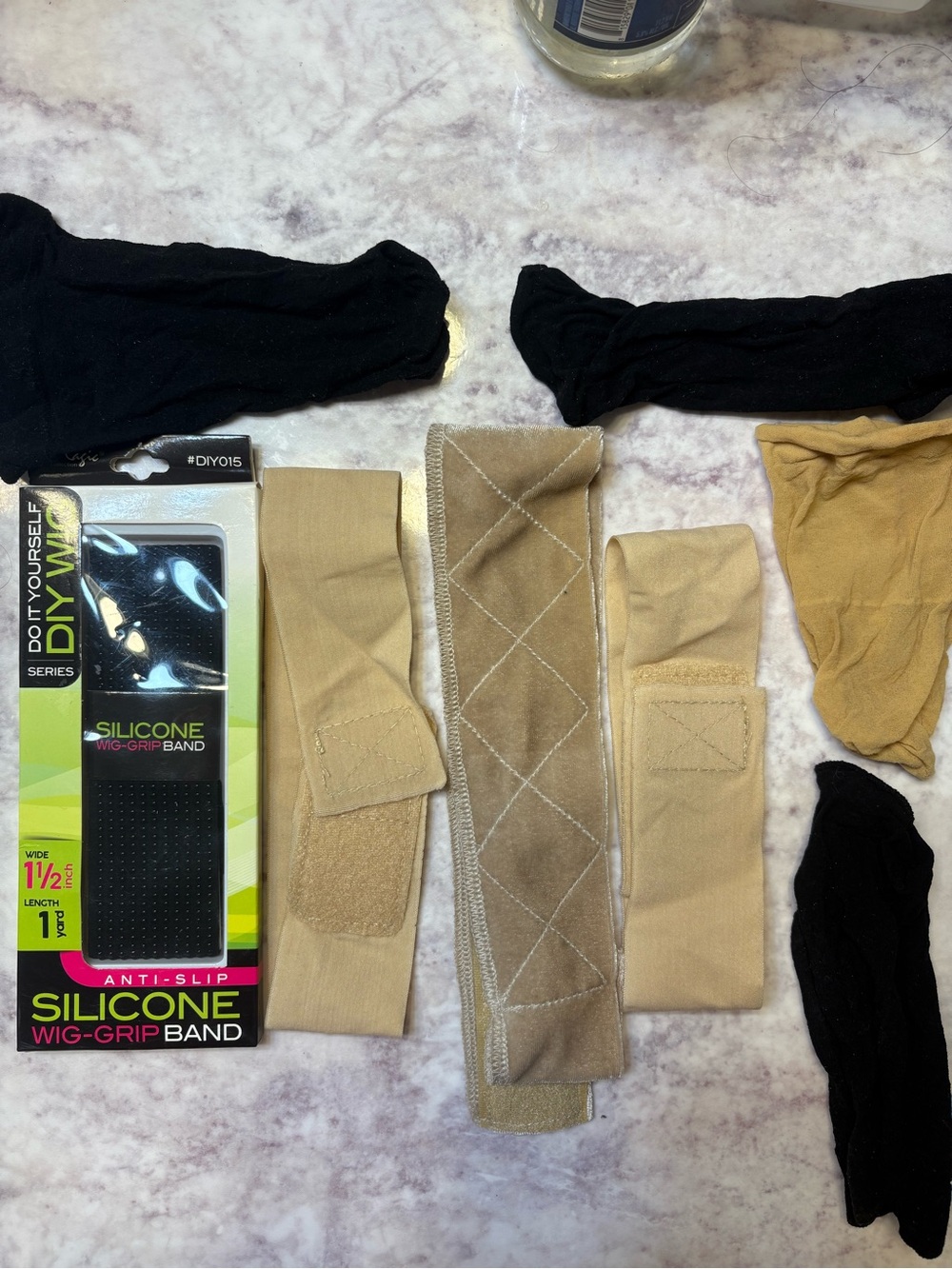 Wig Accessories Bundle Magic Collection Silicone Wig Grip Band 4 Wig Caps